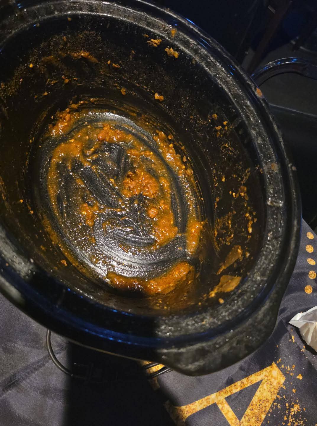 Empty Crock-Pot after the party.